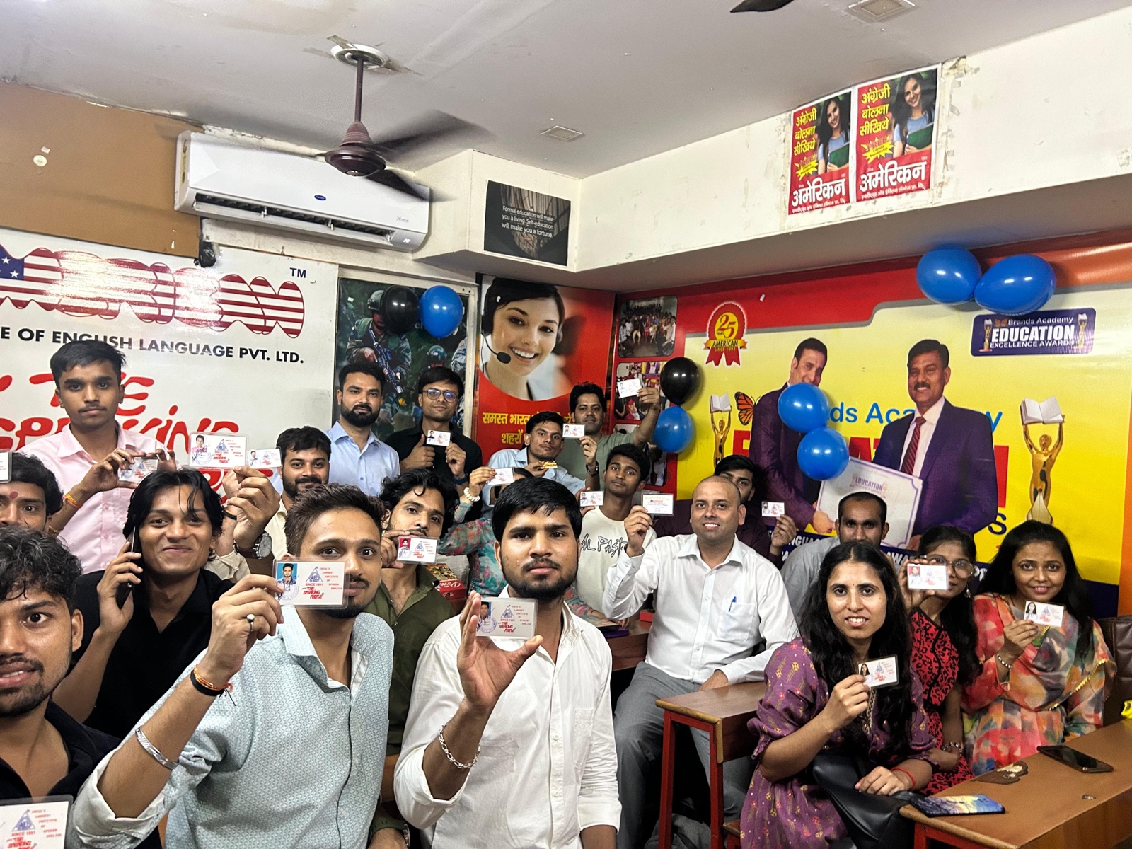 Standing public speech training session